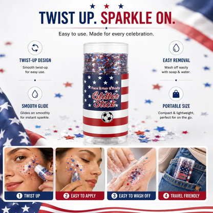 Patriotic Glitter Stick for Face, Hair & Body Sparkle
