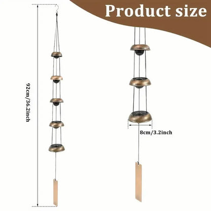 Quintet Brass Wind Chimes with Deep Relaxing Temple Tones