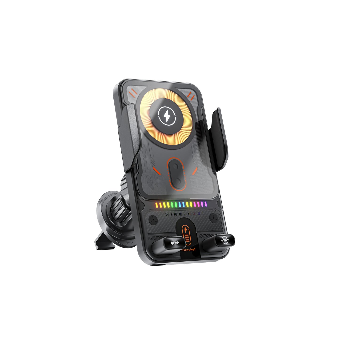 Cyberpunk Transparent Wireless Car Charger Mount
