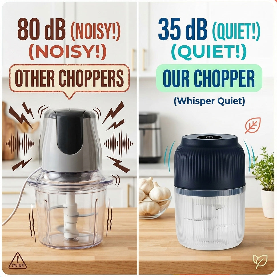 Portable Electric Garlic Chopper for Fast Kitchen Food Prep