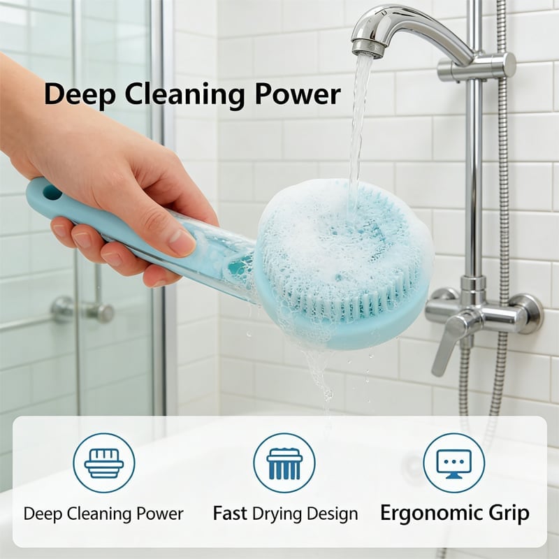 2 in 1 Pet Bath and Grooming Brush