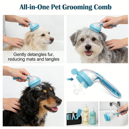 2 in 1 Pet Bath and Grooming Brush